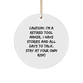 Tool Maker Gifts from Friends, Circle Ornament with Funny Quote, Christmas Unique Gifts for Men, Women, Coworkers, Family - Image 1